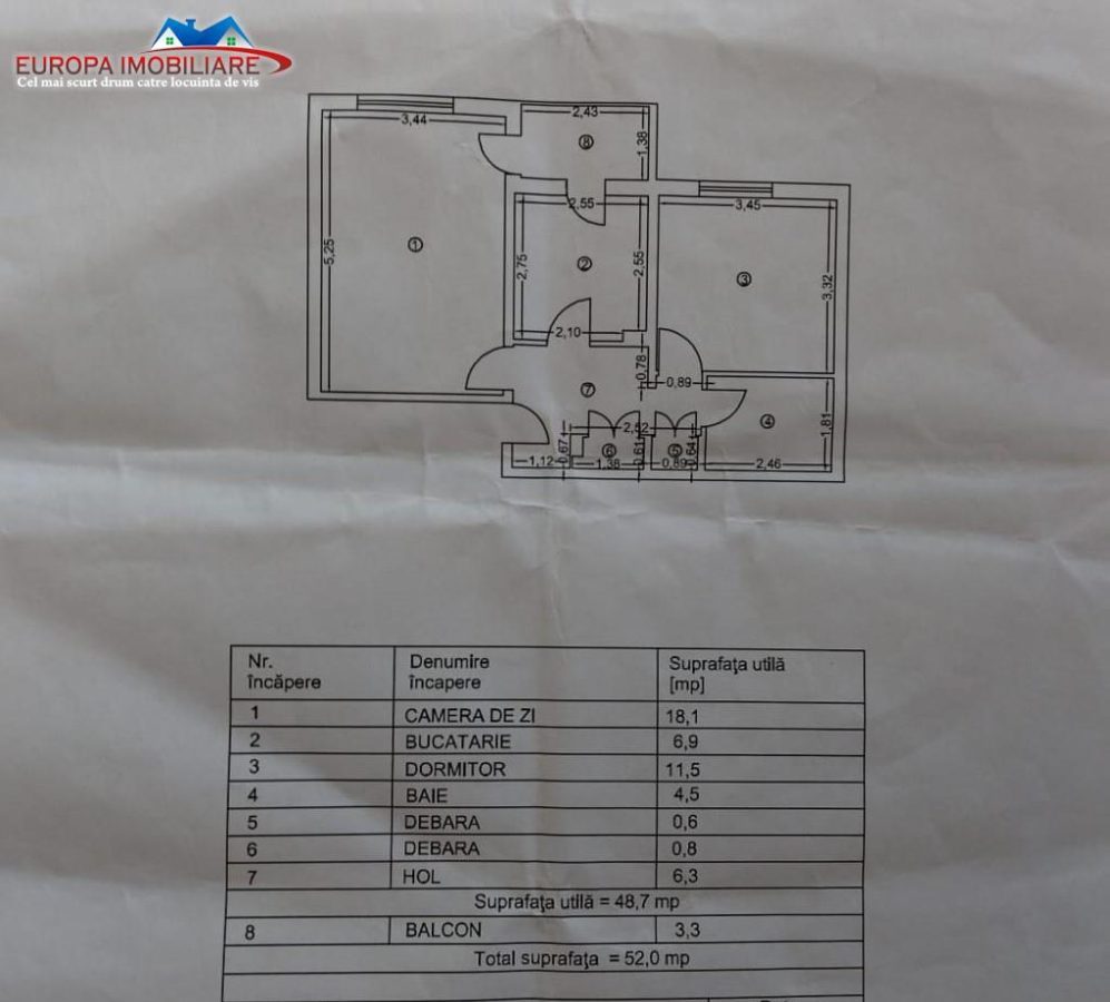 Apartament 2 camere de vanzare zona Spitalului Tulcea - 