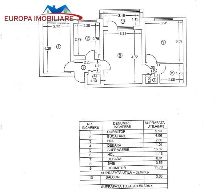 Apartament 3 camere de vanzare  zona ultracentrala - 