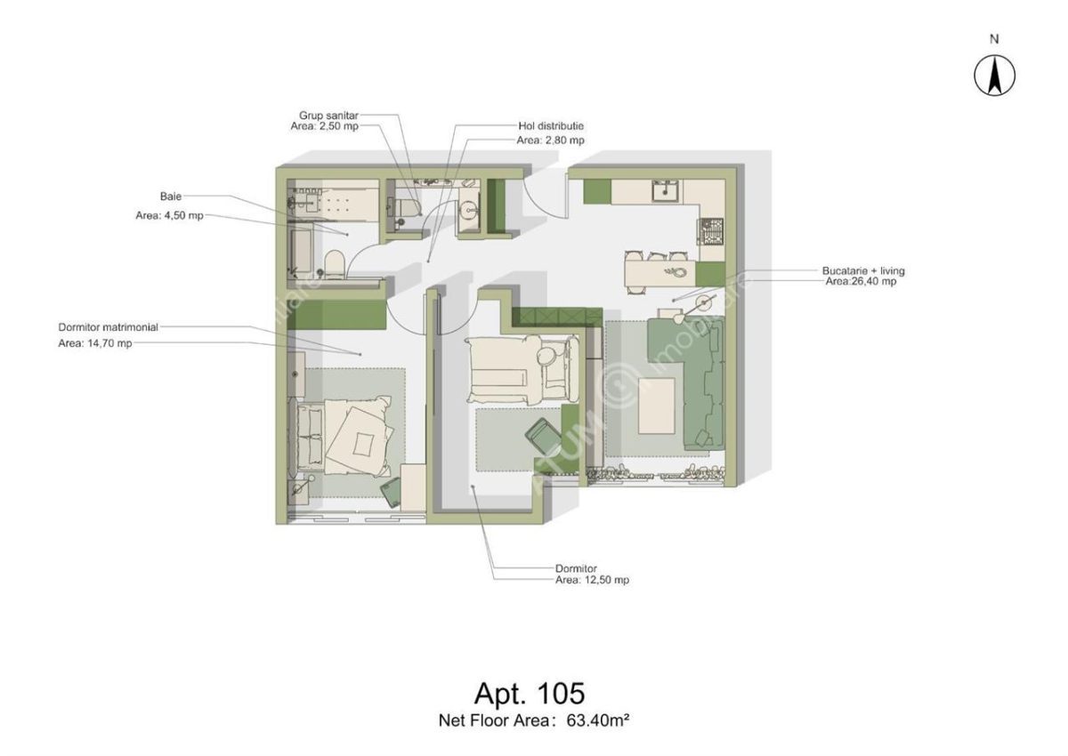 Apartament cu 3 camere si balcon in zona Calea Surii Mici din Sibiu - foto 15