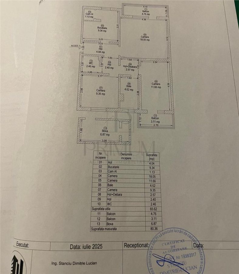 SIMION BARNUTIU - 3 CAM - DECOMANDAT - 2 BAI - 2 BALCOANE - BOXA - CENTRALA/AC - 