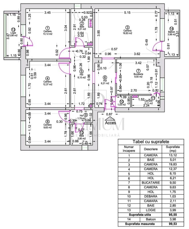 GIROCULUI | 4 CAM | DECOMANDAT | 2 BAI | 2 BALCOANE | CENTRALA | BOXA | SPATIOS - foto 6