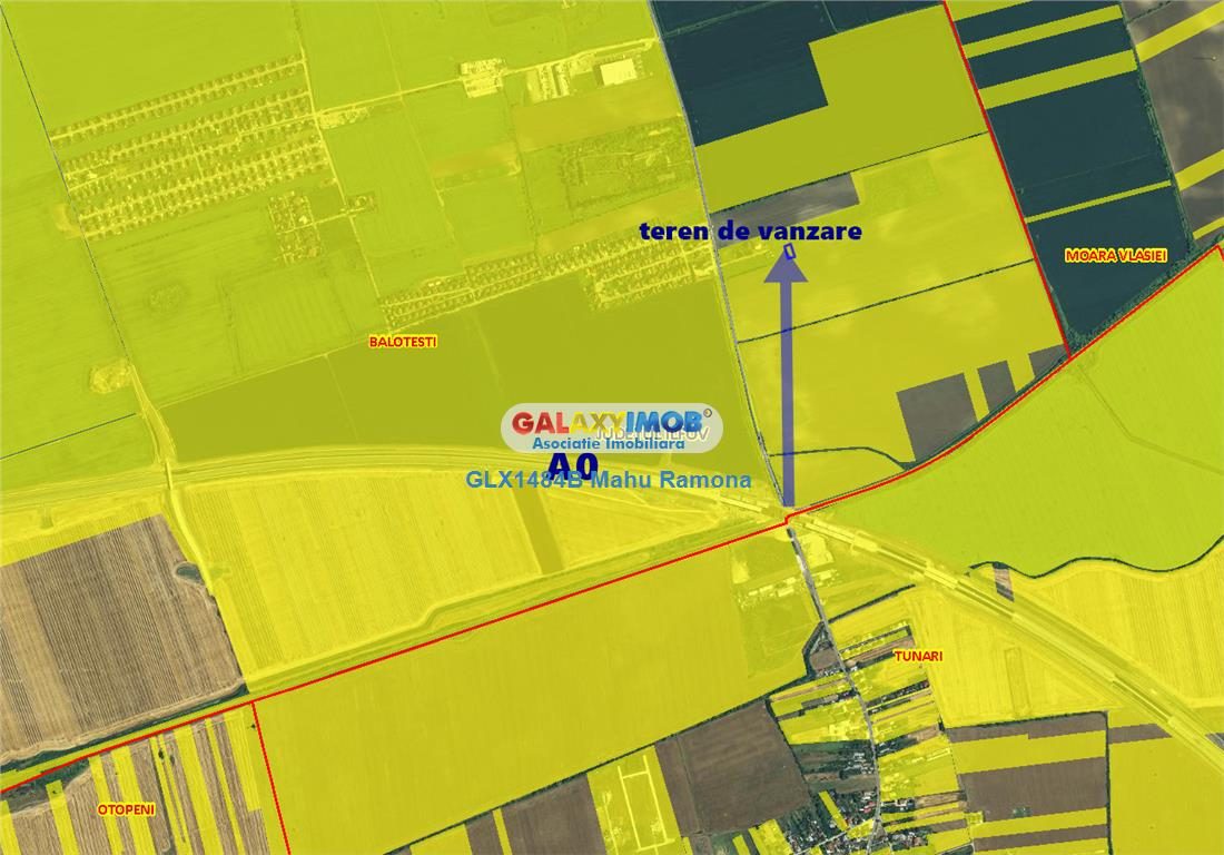 Teren pentru constructie case, 1408 mp Balotesti, zona inel A0 - 