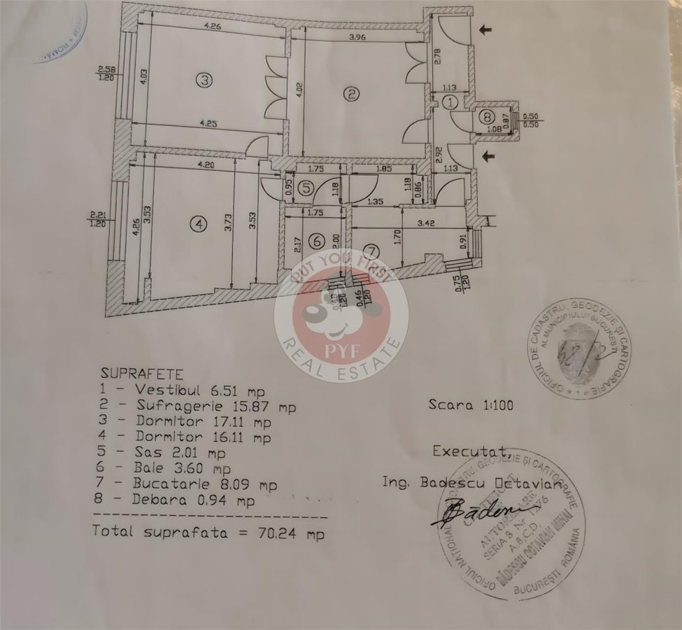 Metrou Piata Victoriei | 3 camere | 70mp | Circular | B13036 - foto 8