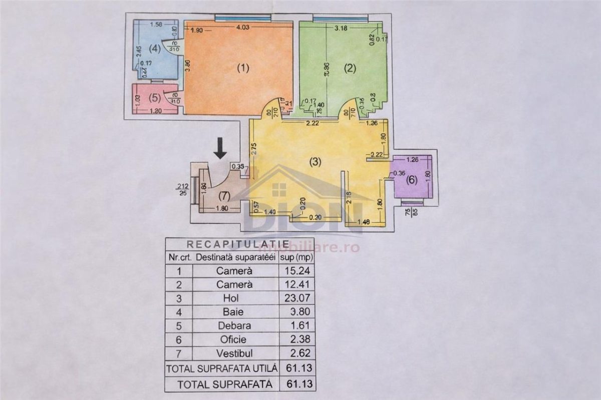 UNIVERSITATE, 3 camere, parter inalt, 61 mp, amenajat - foto 14