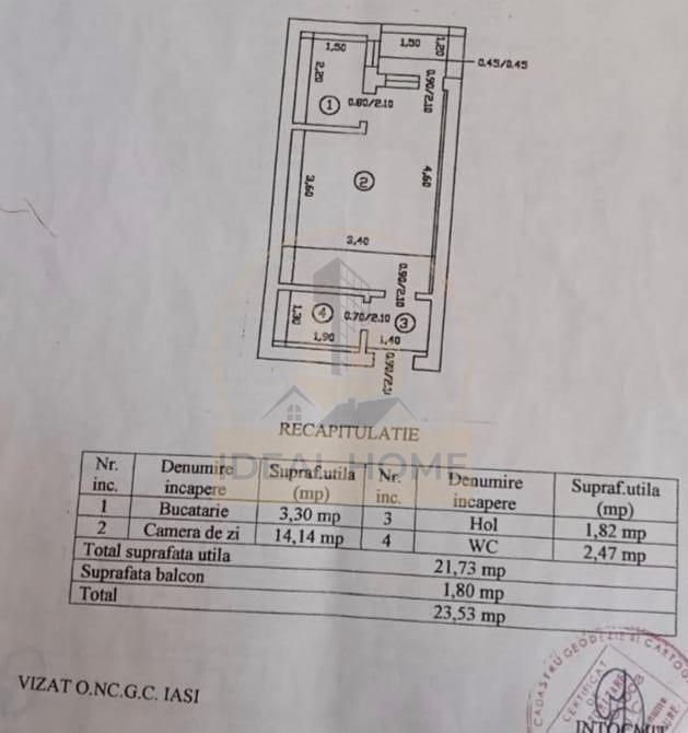 Garsoniera etaj intermediar Galata - 