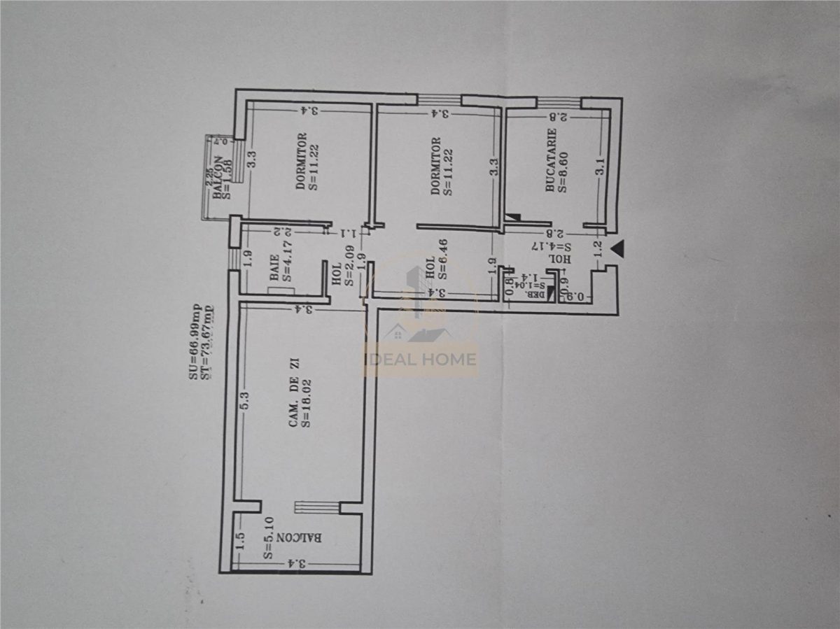 Apartament cu 3 camere decomandat - 74mp - etajul 2 din 10 -Parcul Voievozilor - 