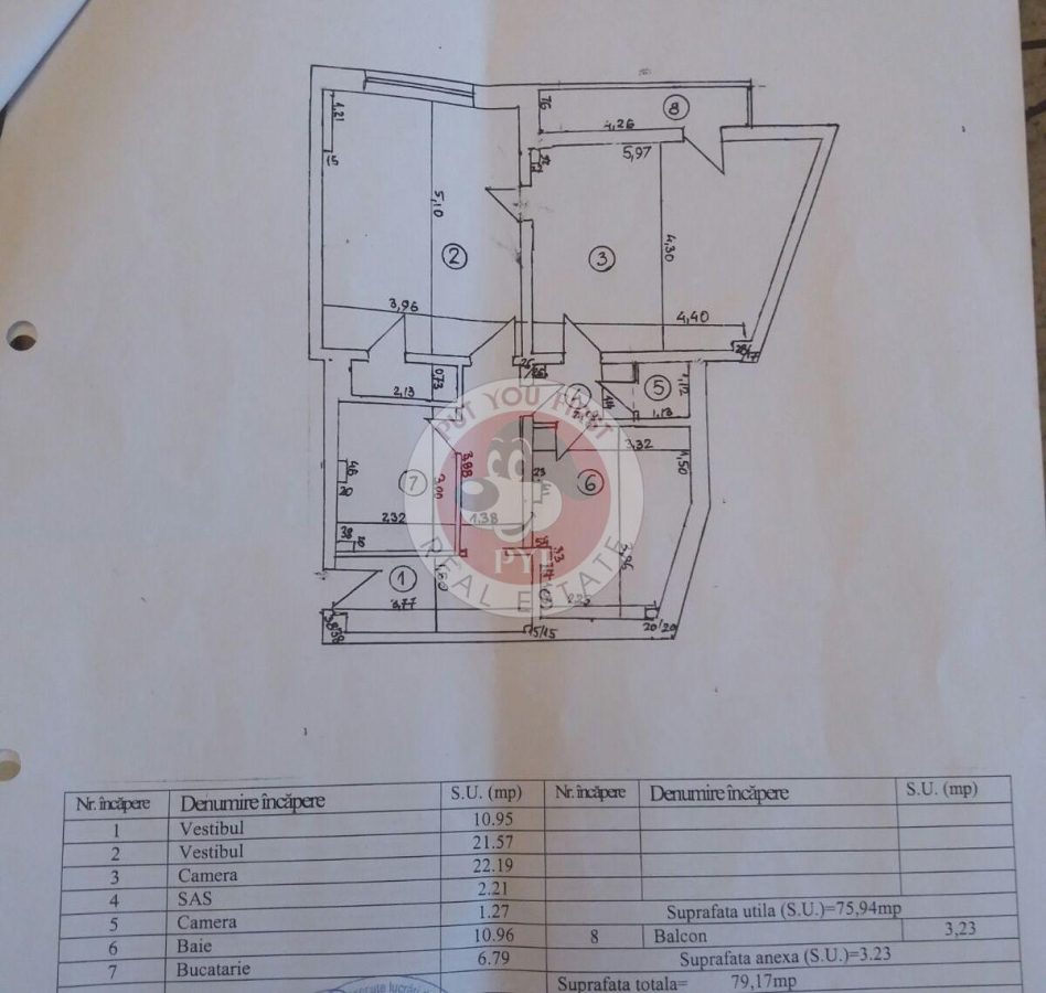 Universitate | 3 camere | dormitor de 22mp | 80mp | RS1 | B13178 - foto 13