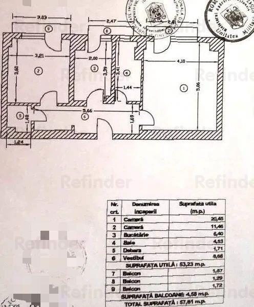 Apartament 2 camere 58 mp | decomandat | vedere pe fata | nemobilat | 3 balcoane | Bd Decebal - P-ta Alba Iulia | - foto 8