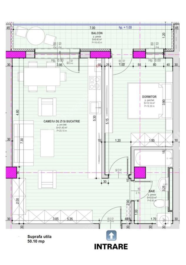 Apartament cu 2 camere finisat la cheie 50 mp zona Brana din Selimbar - foto 5