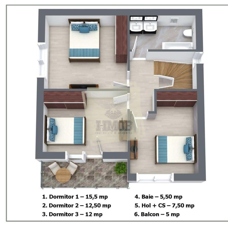 Casa de lux cu 4 camere 2 bai balcon 2 parcari in Selimbar - foto 24