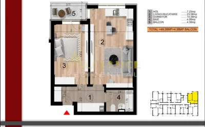 Apartament Tip Studio metrou Dimitrie Leonida - foto 9