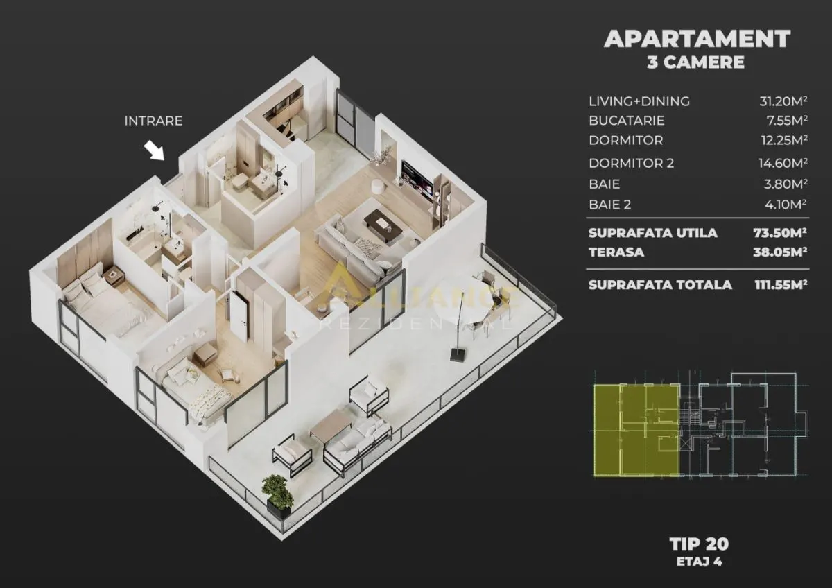 Proiect Nou-Popesti- Apartament 2 Camere - foto 9
