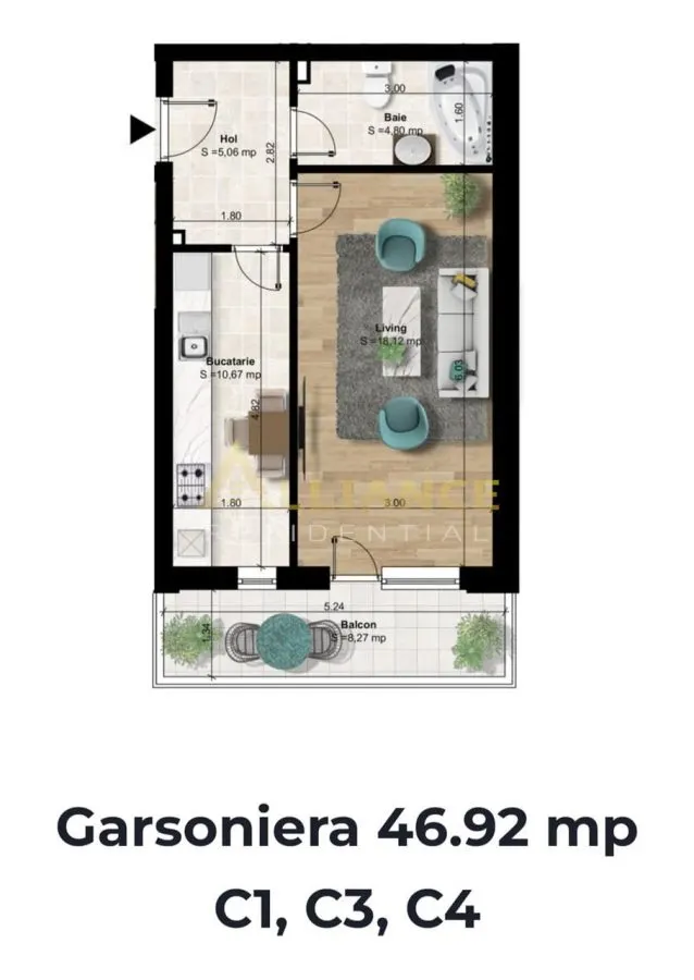 Metrou Berceni 7 min - garsoniera decomandata 45 mp - foto 12