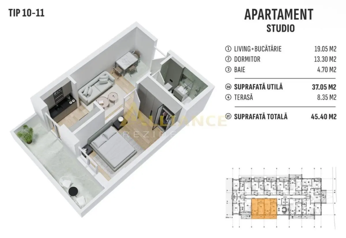 Metrou Berceni, studio cu loc parcare subteran - foto 4