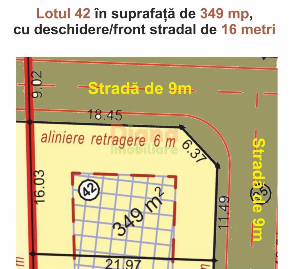 Vând teren intravilan 349 mp cu deschiderea de 16 metri - în Sibiu, str. Viile Sibiului. - foto 1