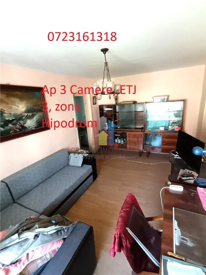 Ap 3 camere, ETAJ 3 conf I semid, Hipodrom - foto 1