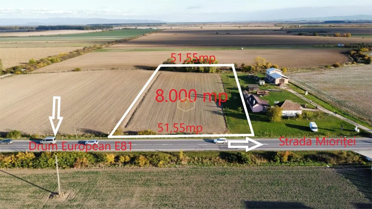 Teren intravilan - 8.000 mp in Botiz | Acces din Drum European - foto 1