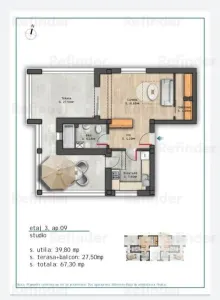 vanzare apartament 2 camere,  Nicolae Grigorescu, bloc 2025 in constructie,  etaj 1/3, decomandat, 52 mp utili, balcon, finisaje premium. - foto 14