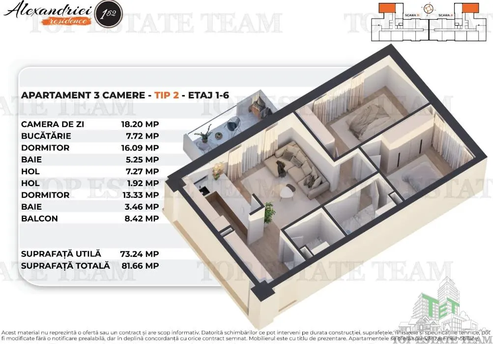 Constructie Noua, Apartament 3 Camere Rahova - foto 12