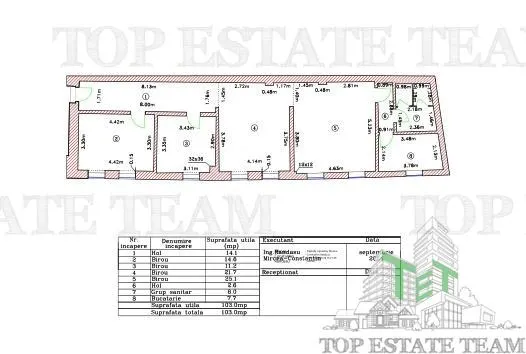 Spatiu comercial sau birouri  elegante de inchiriat , pretabil clinica , central, cladire renovata,  et 1, 12 EUR  /mp, zona Cismigiu - foto 11