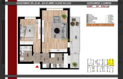 NOU Metrou Berceni Apartament 2 camere 57.5 str Biruintei - foto 5