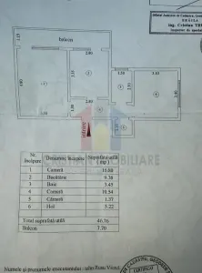 Apartament  2 camere, etaj 3, Vidin-Piata+ balcon 7 m - foto 8