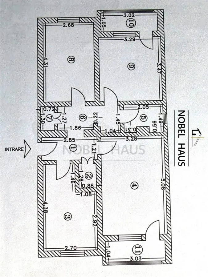 Apartament 3 camere, etajul 3, zona Gradina - foto 11