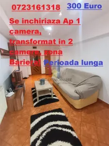 Se inchiriaza Ap 1 Camera, transformat in 2 camere, Parter, zona Bariera - Braila