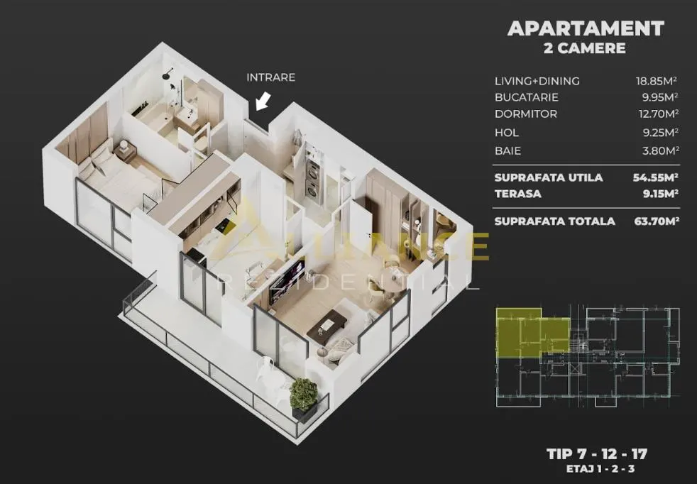 AME Residence â€“ Apartamente Noi cu 2 si 3 camere â€“ incalzire in pardoseala â€“ comision 0% - foto 6