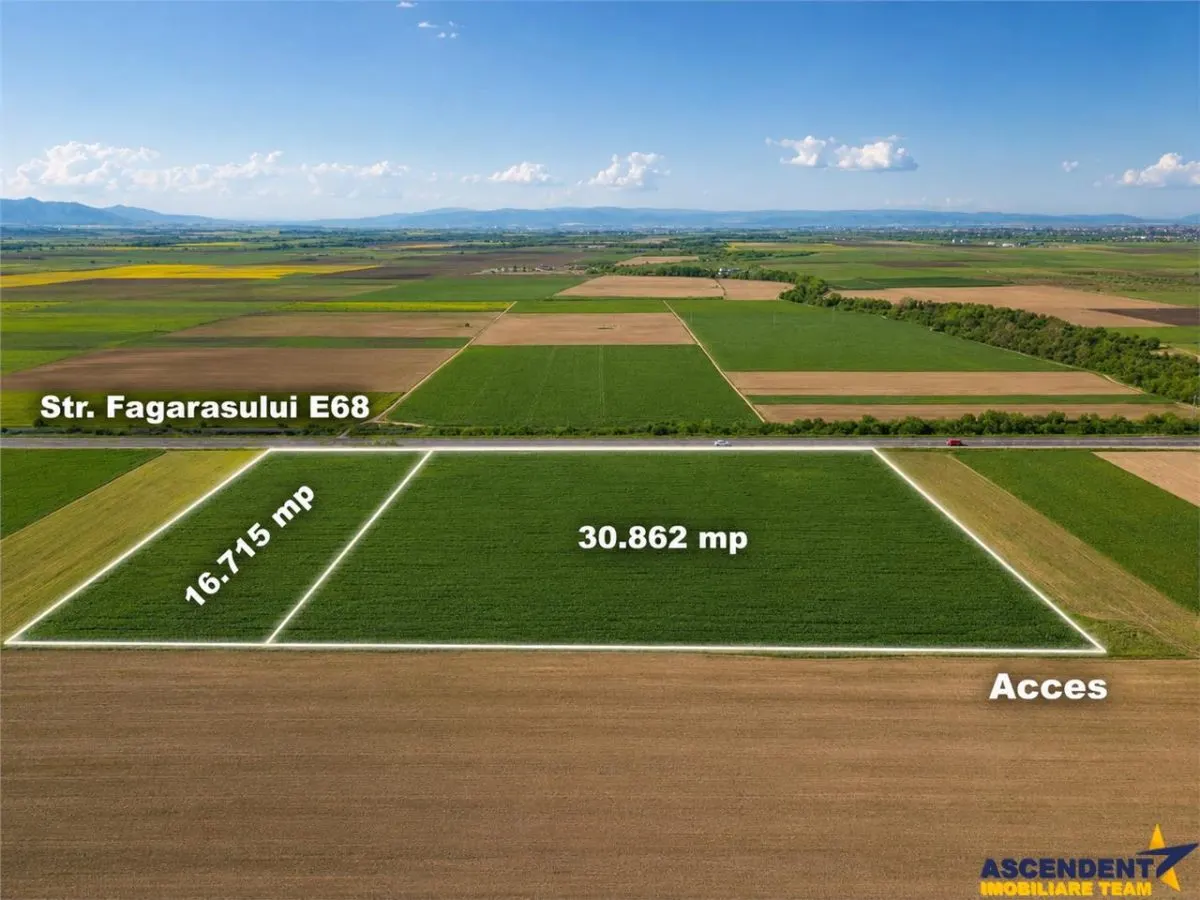 Oportunitate investitie! Teren 47.577 mp, Codlea . Ghimbav, pozitie excelenta la DN 11 - foto 1