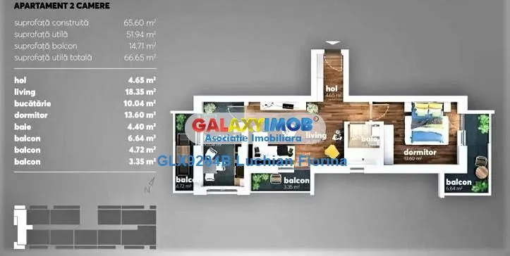 Comision 0% I 2 camere, 3 balcoane, loc de parcare I Kristal Residence - foto 13