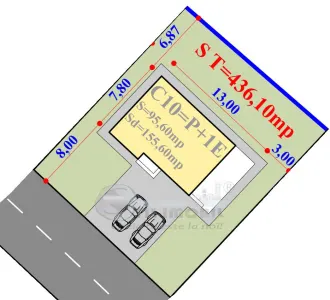 Teren cu autorizatie pentru vila 5 camere, 3 bai, P+1E, de vanzare in Valea Adanca Iasi - foto 3