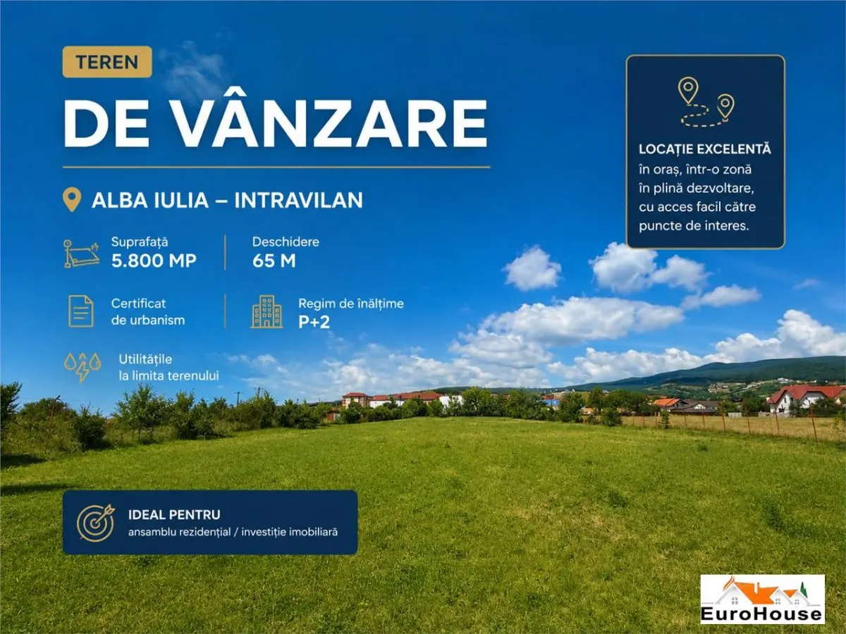 Teren Intravilan De Vanzare In Alba Iulia , P+2 - foto 1
