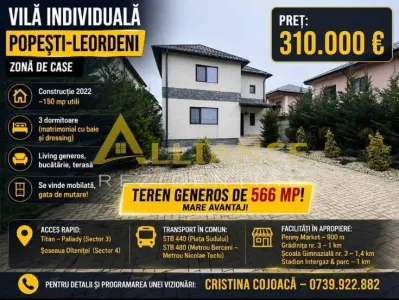Vila Individuala 566 mp Popesti Mobilata si Utilata - foto 1