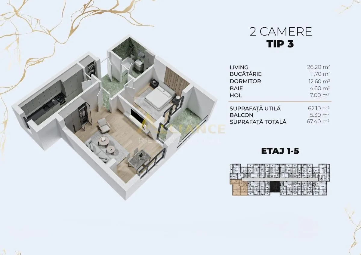 Â Apartament 2 camere decomandat  â€“ Pop. Leordeni || Biruintei || 15 min Metrou Berceni - foto 2
