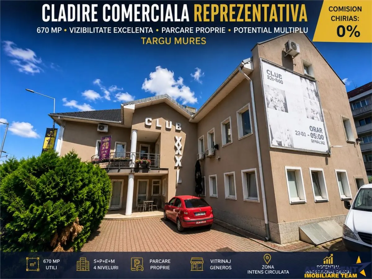 Cladire comerciala reprezentativa, 670 mp, vizibilitate, parcare proprie, vitrinaj stradal si potential multiplu, Targu Mures - foto 1