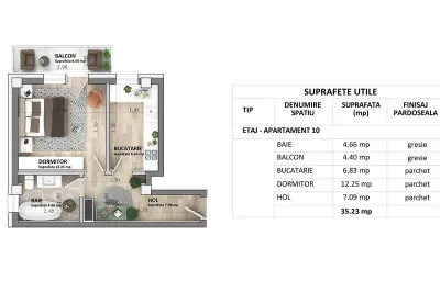 Capat CUG  1 camera D 35 mp et 1  ASTORIA Lunca Cetatuii - foto 3