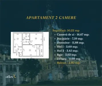 Apartament 2 camere | 50,22  mp | Nicolina | Mutare imediata - foto 12