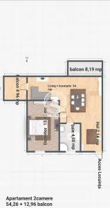 Apartament 2 camere  de vanzare Iasi Miroslava, Miroslava, - Miroslava