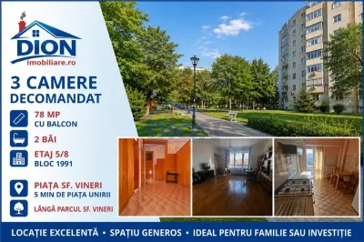 Apartament 3 camere, decomandat, Piata Sfinta Vineri - Bucuresti