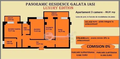 Apartament 3 camere de vanzare in Iasi, Galata, 89,81 mp, bloc nou - foto 2