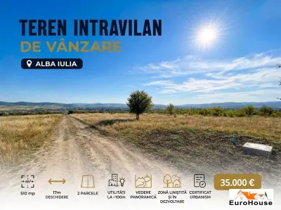 Teren Intravilan De Vanzare ? Alba Iulia | 510 mp | 2 parcele I Vedere Panoramica - Alba Iulia