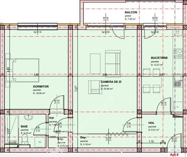 Apartament la cheie de 2 camere cu balcon in zona Pictor Brana - foto 6