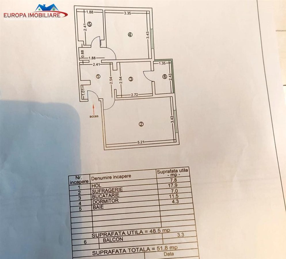 Apartament 2 camere de vanzare zona Monument Tulcea - 
